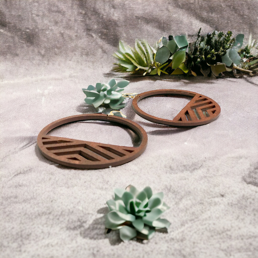 Wood R.O. Hoop Earrings - Large