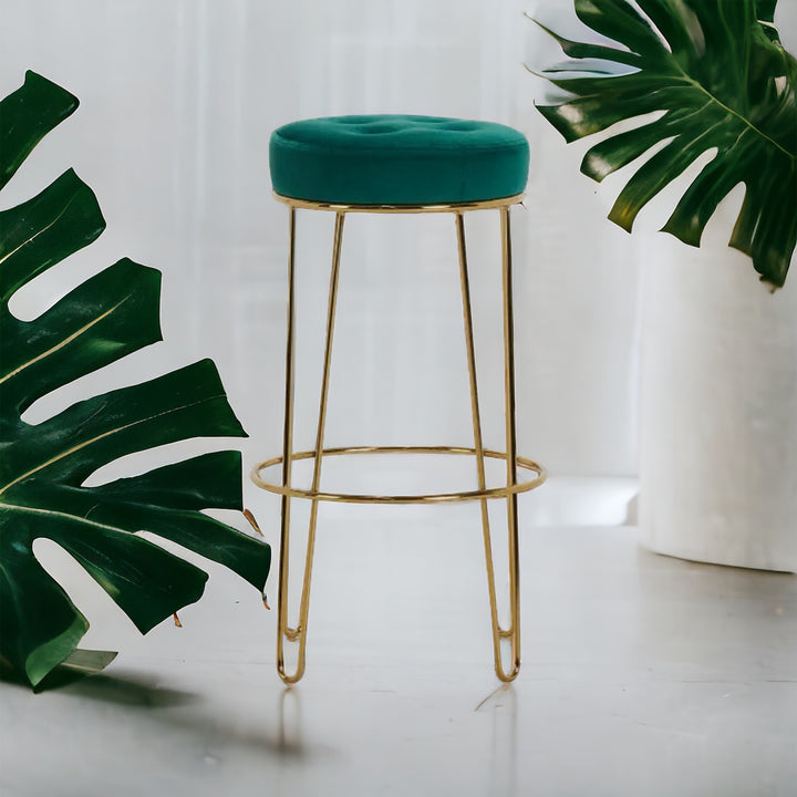 Cayman Dark Green Upholstered Barstool