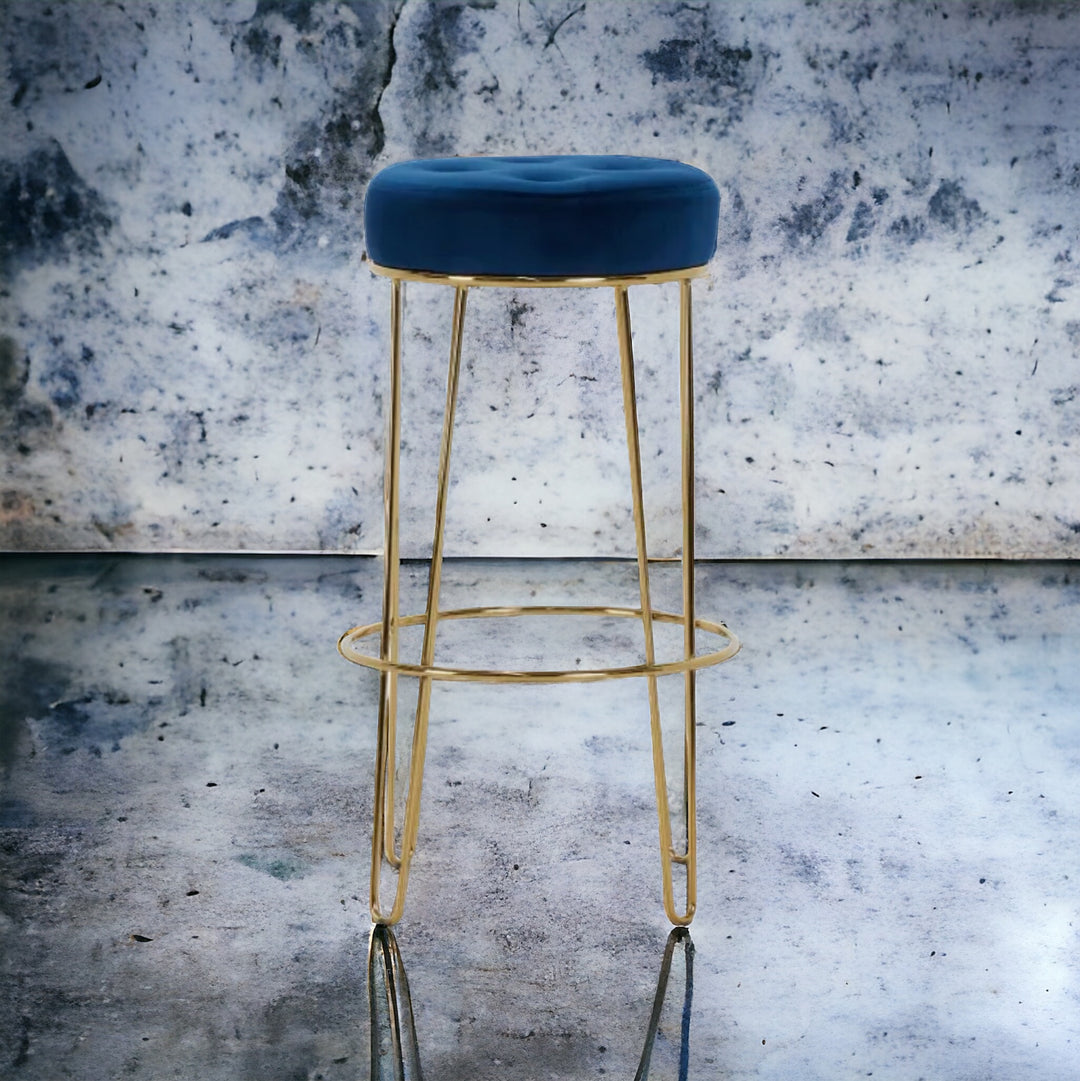 Cayman Dark Blue Upholstered Barstool