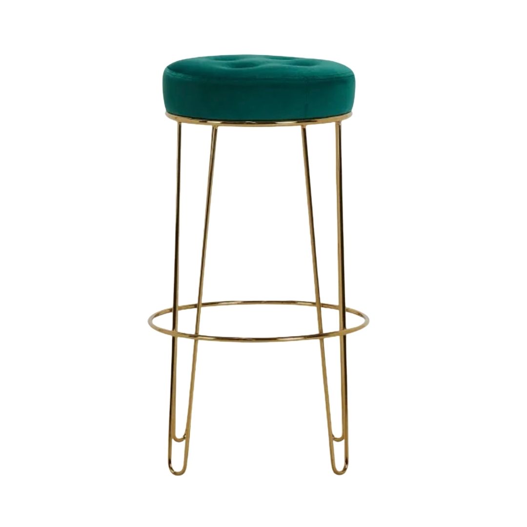 Cayman Dark Green Upholstered Barstool