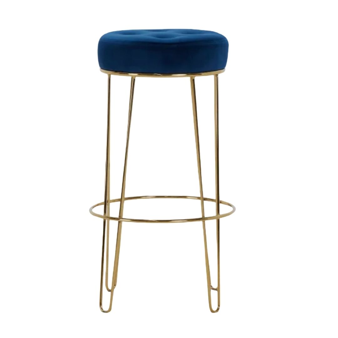 Cayman Dark Blue Upholstered Barstool