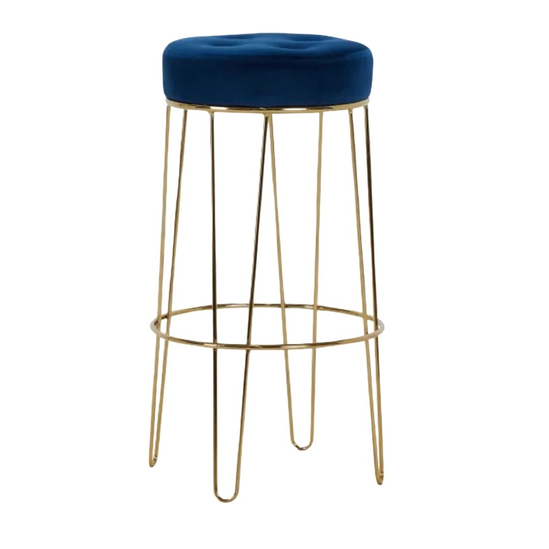 Cayman Dark Blue Upholstered Barstool