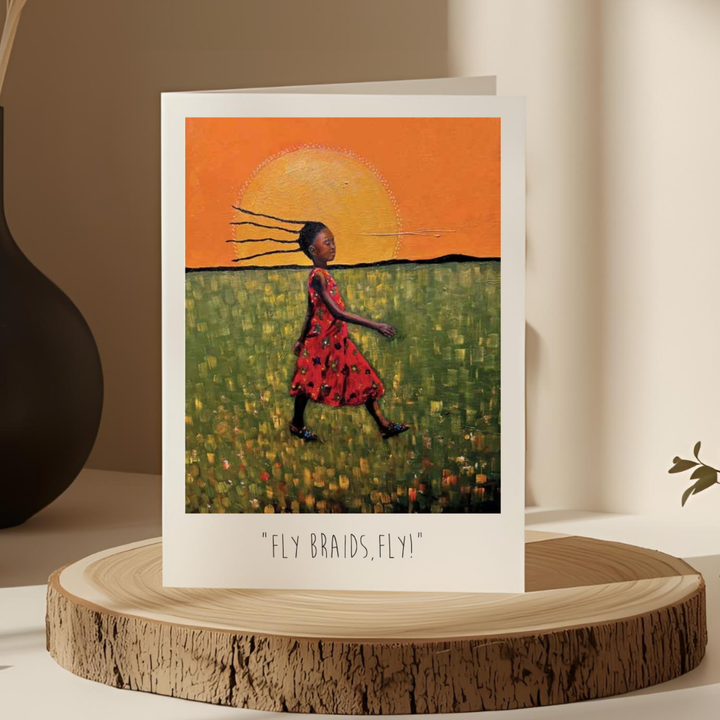Greeting Card - Fly Braids Fly