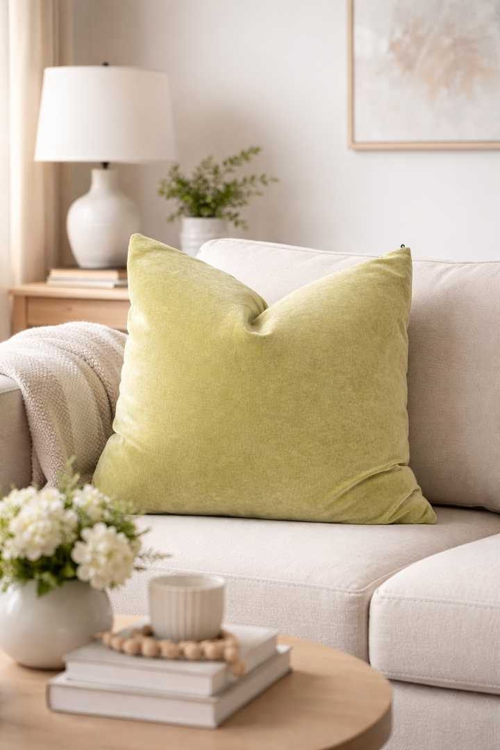 Chartreuse Velvet Pillow Cover