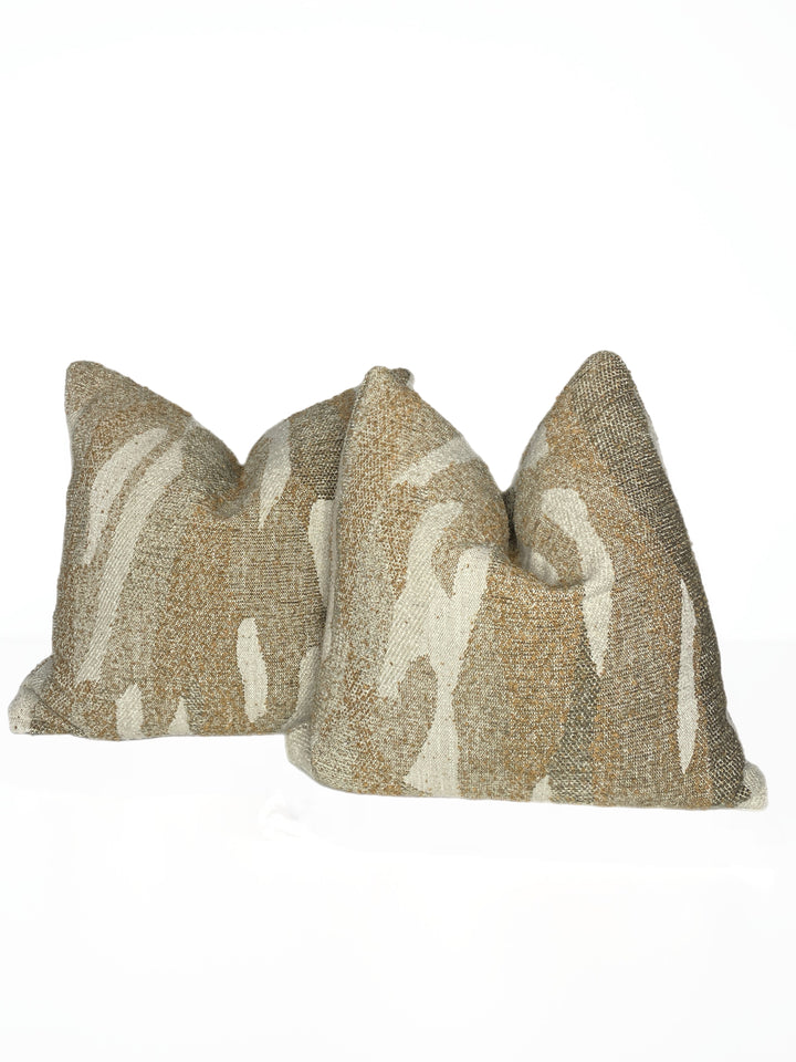 Abstract Woven Earth Square Pillow