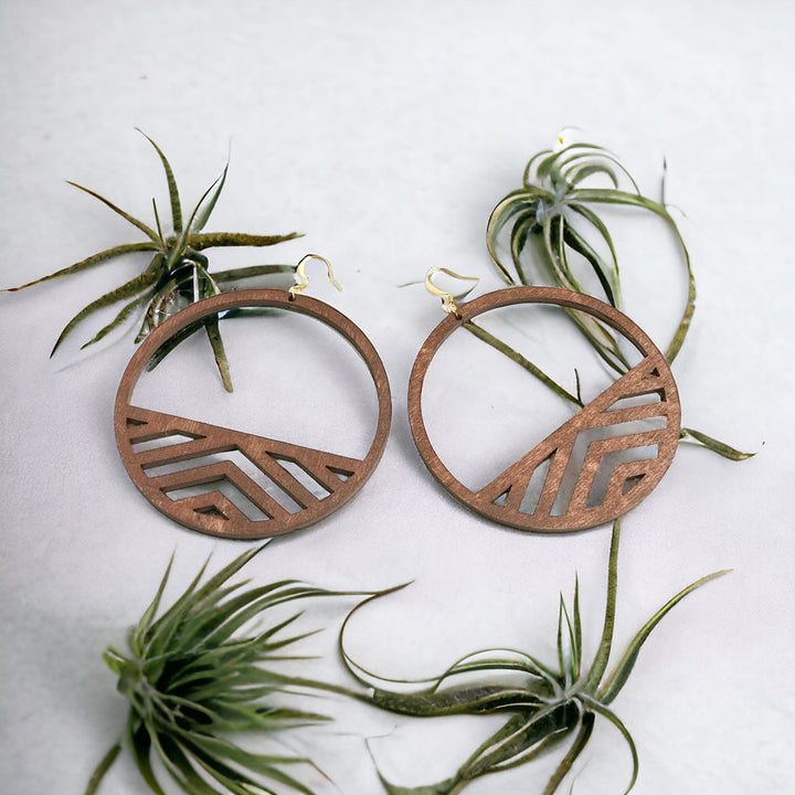 Wood R.O. Hoop Earrings - Large