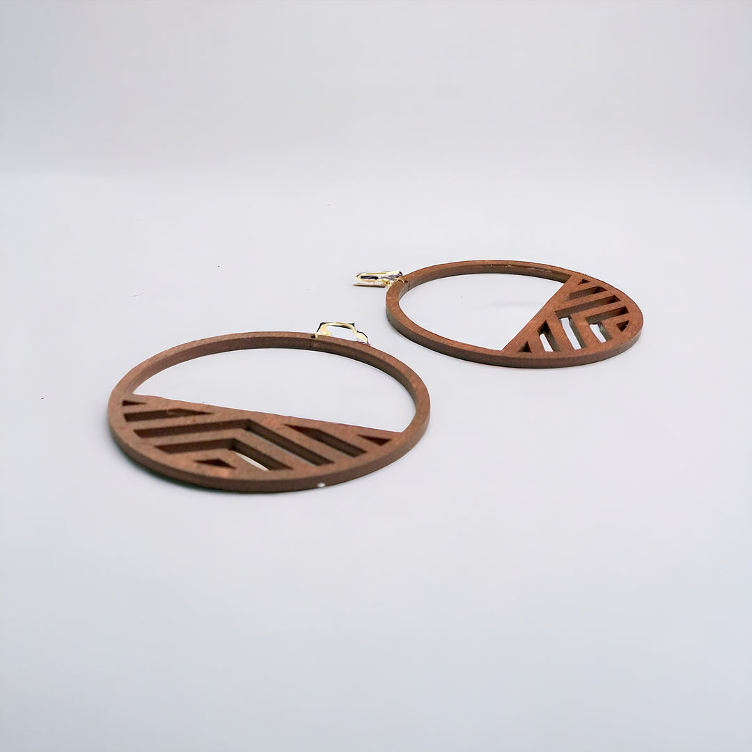 Wood R.O. Hoop Earrings - Large