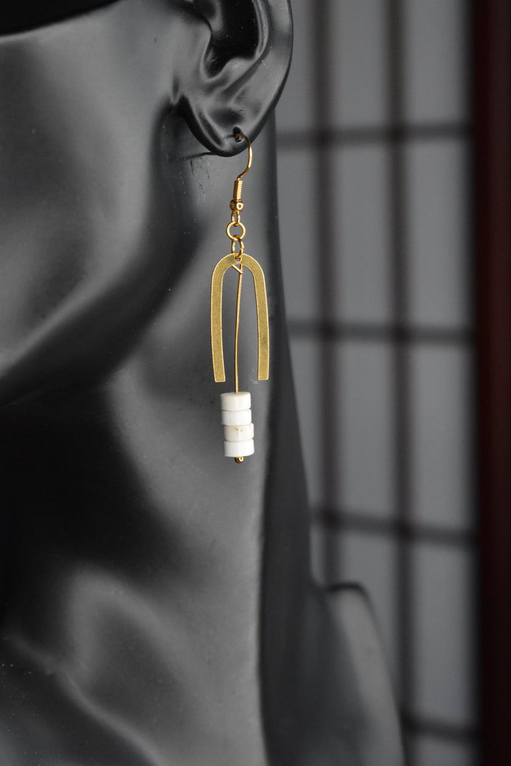 Heishi+Arch Dangle Earrings