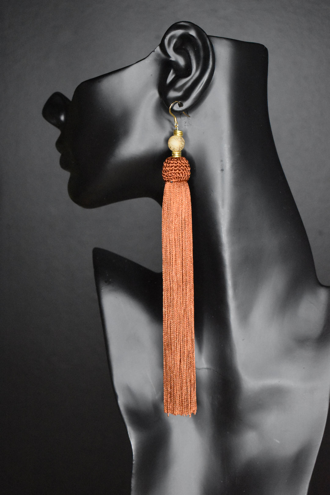 Mala Tassel Burnt Orange Earrings