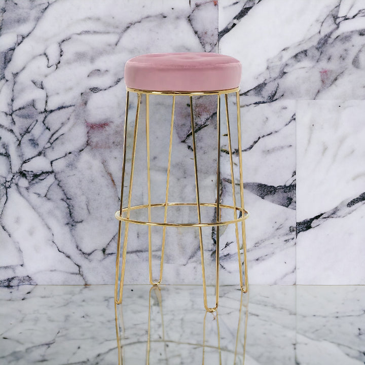 Cayman Light Pink Upholstered Barstool