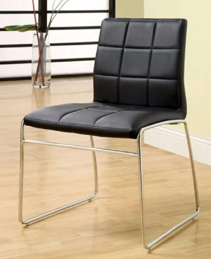 Padded Leatherette Chair Set of 2