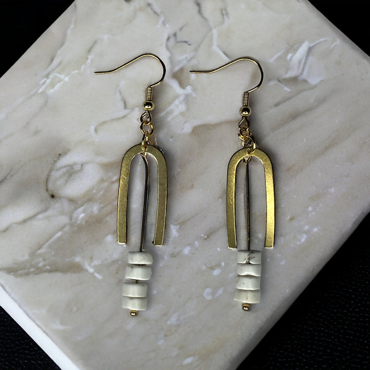 Heishi+Arch Dangle Earrings