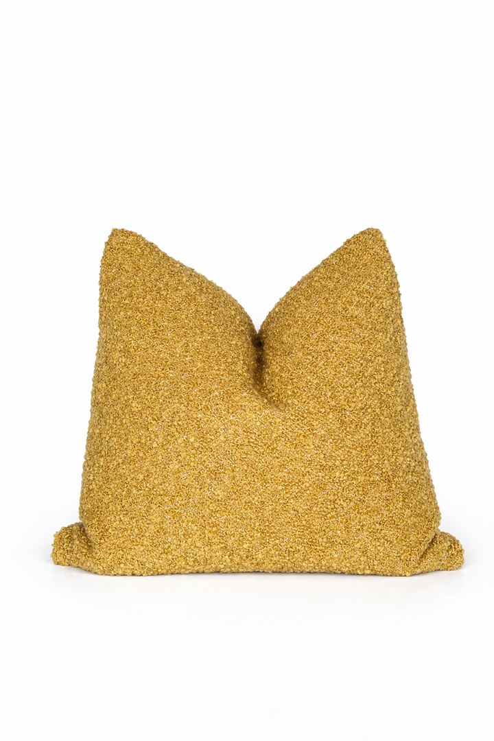Golden Mustard Textured Square Pillow