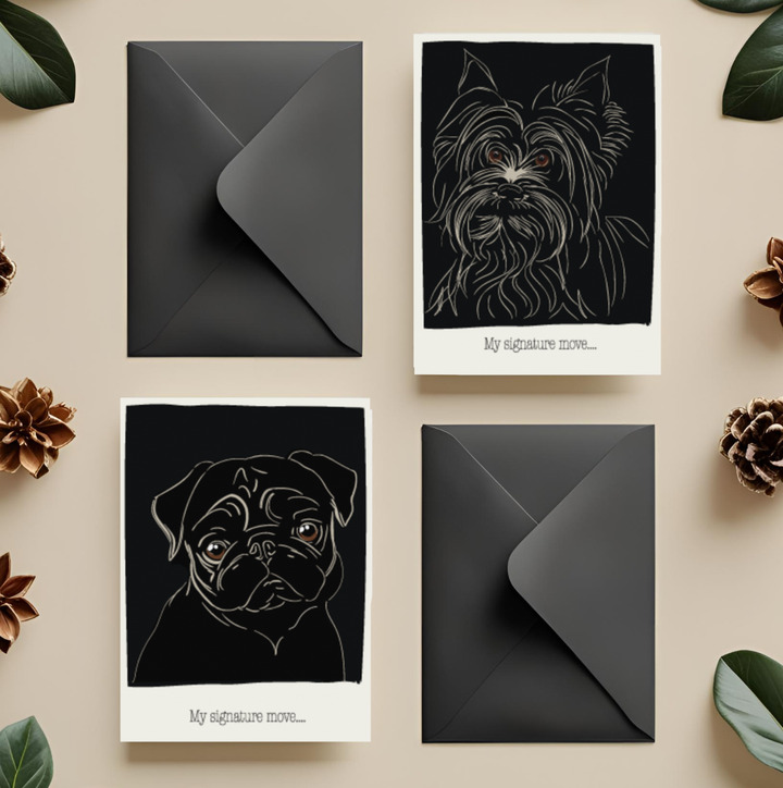 Rhen Art Greeting Card Set - Canine Simplicity
