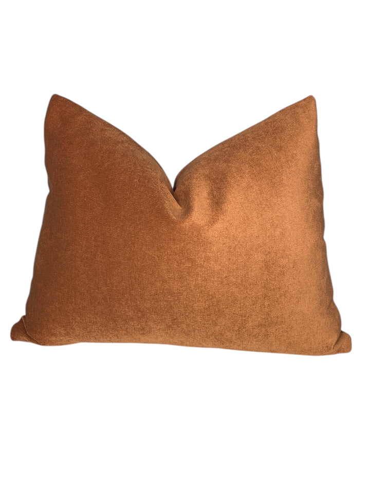 Velvet Lumbar Pillow – Burnt Ochre