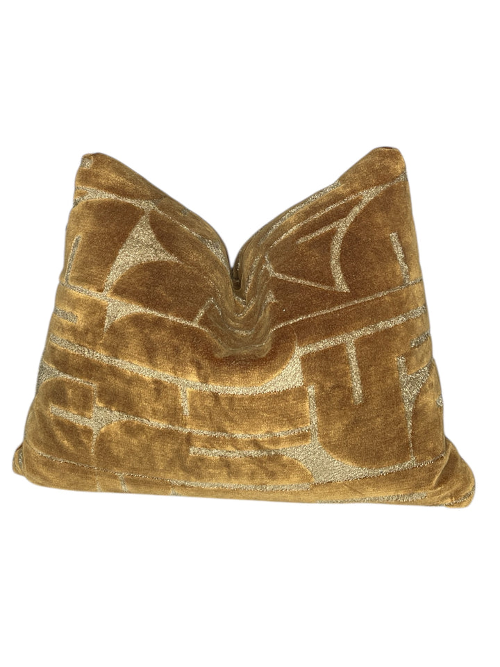 Abstract Velvet Grid Lumbar Pillow