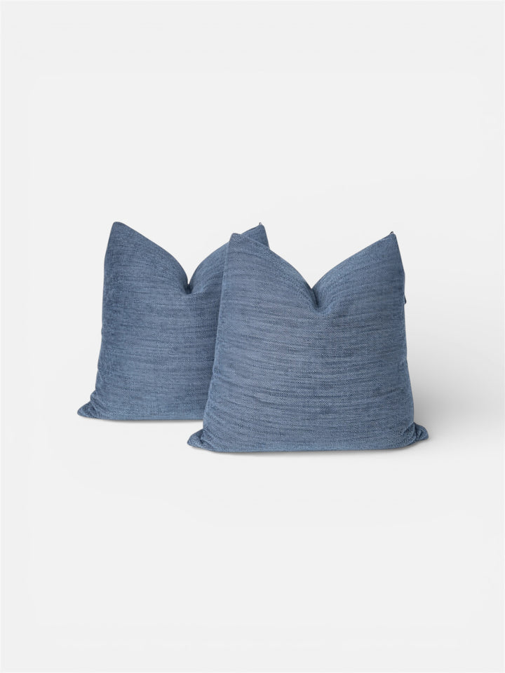 Soft Blue Textured Square Pillow