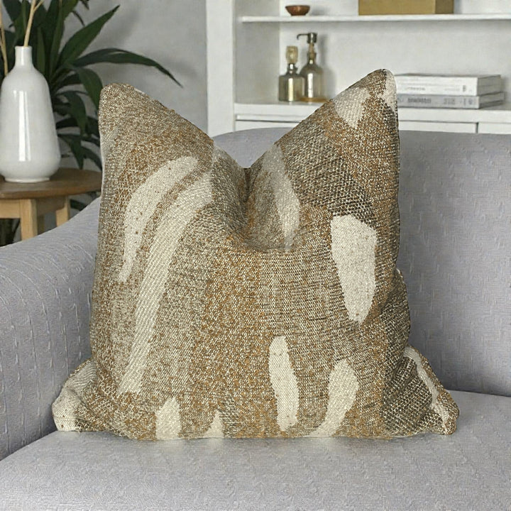 Abstract Woven Earth Square Pillow