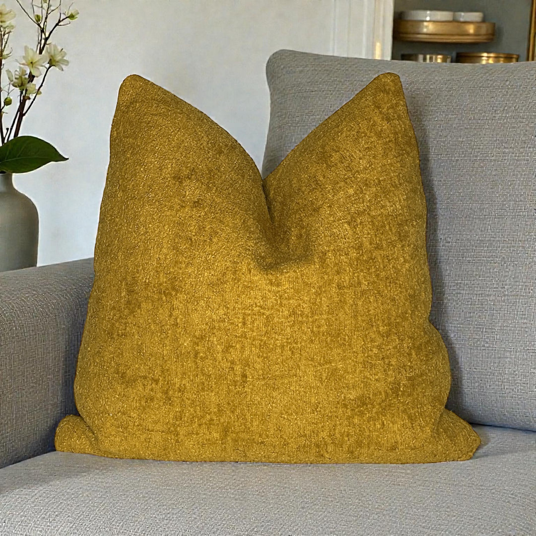 Mustard Textured Square Pillow