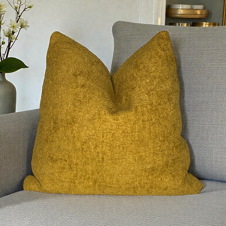 Mustard Textured Square Pillow