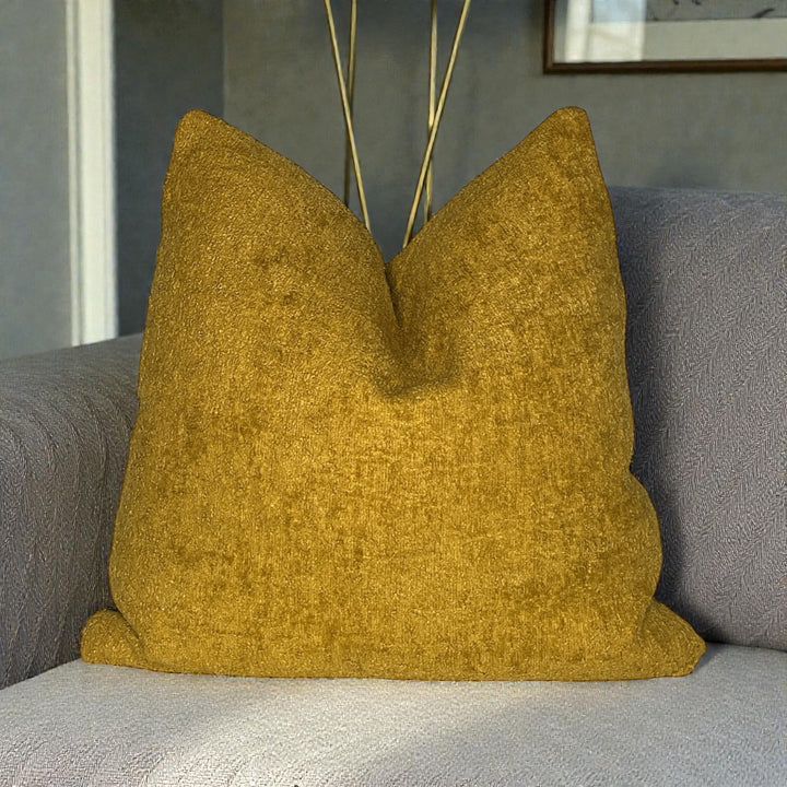 Mustard Textured Square Pillow