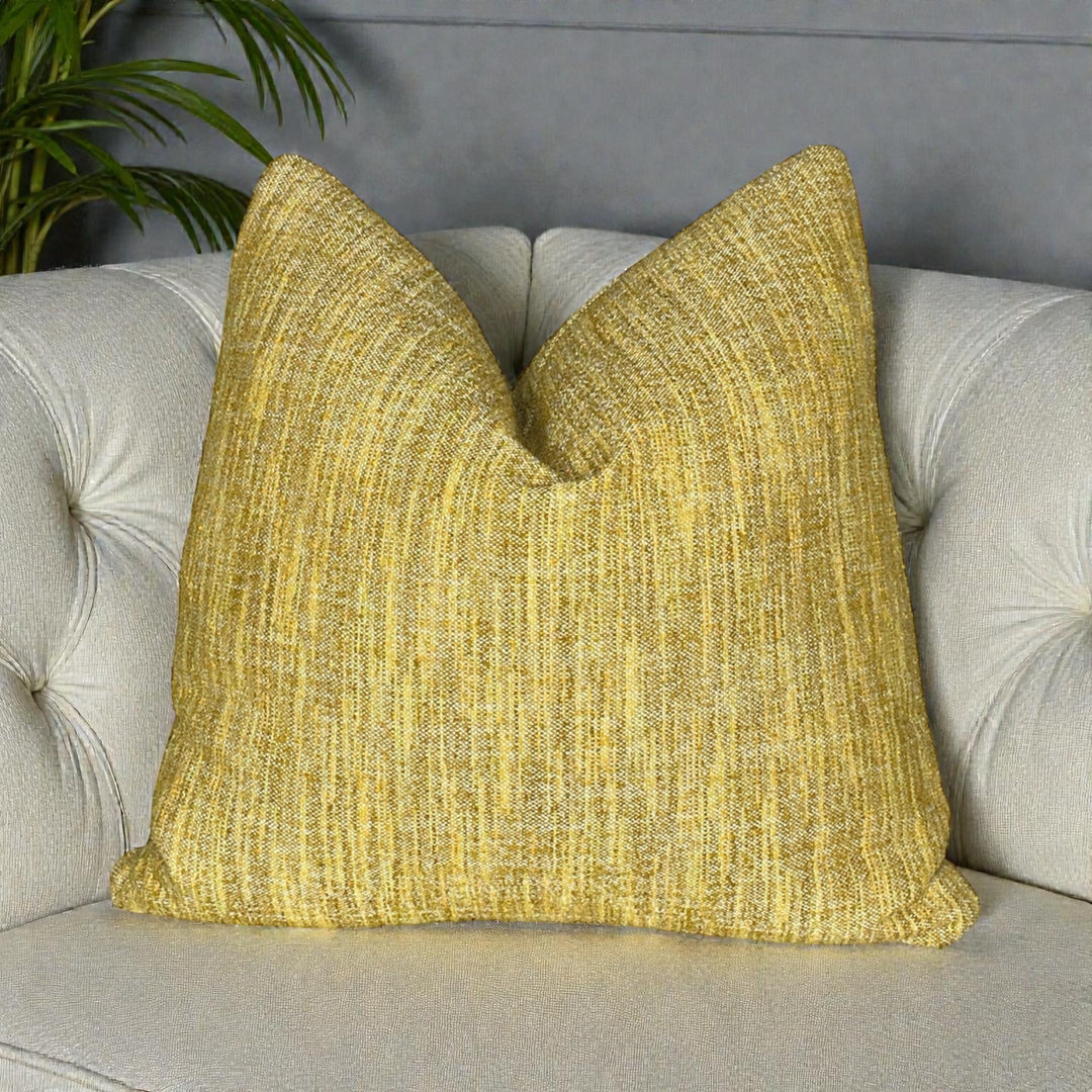 Golden Woven Square Pillow