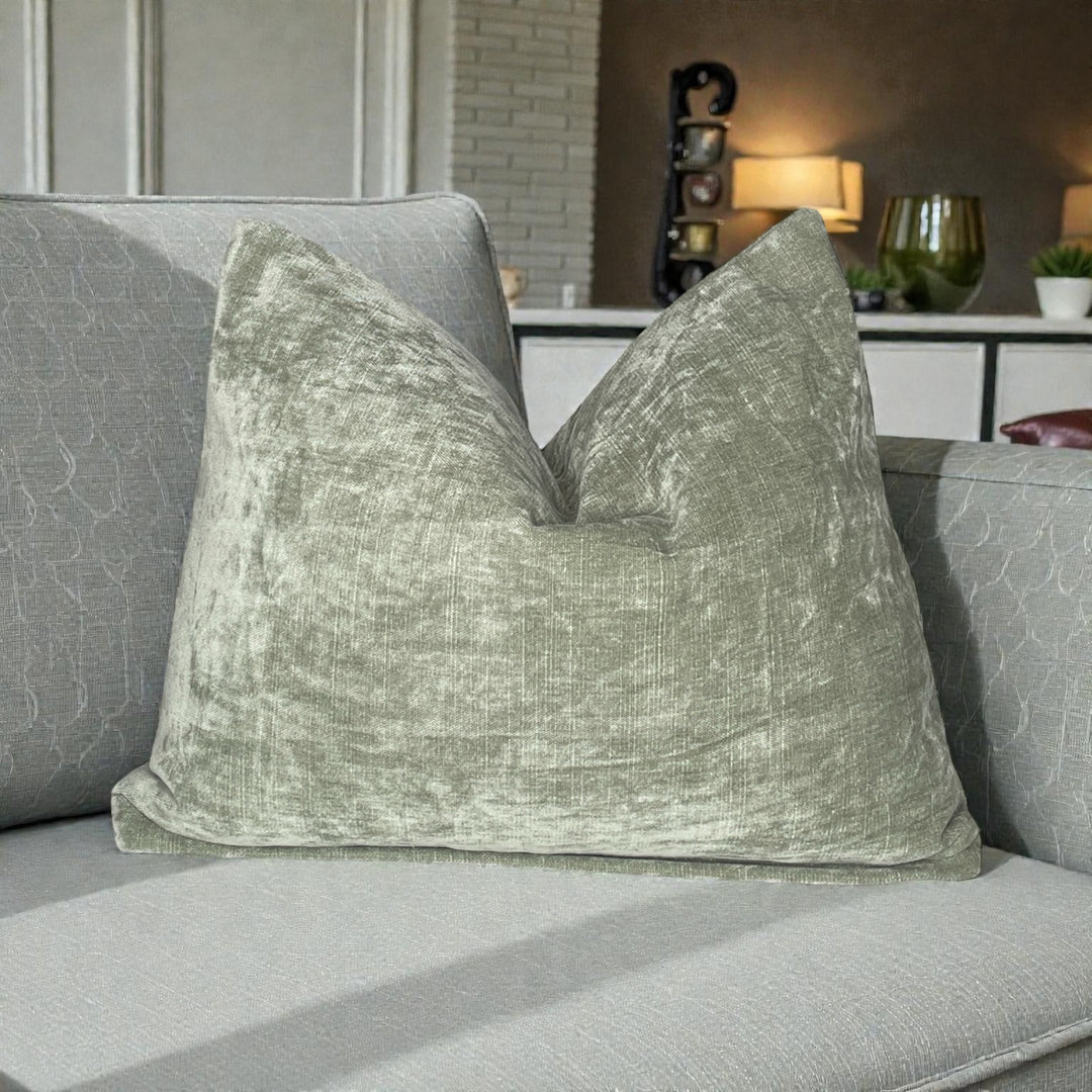 Soft Sage Velvet Pillow