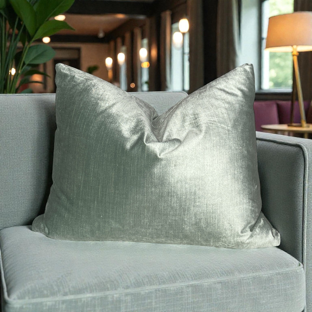 Solid Velvet Lumbar Pillow