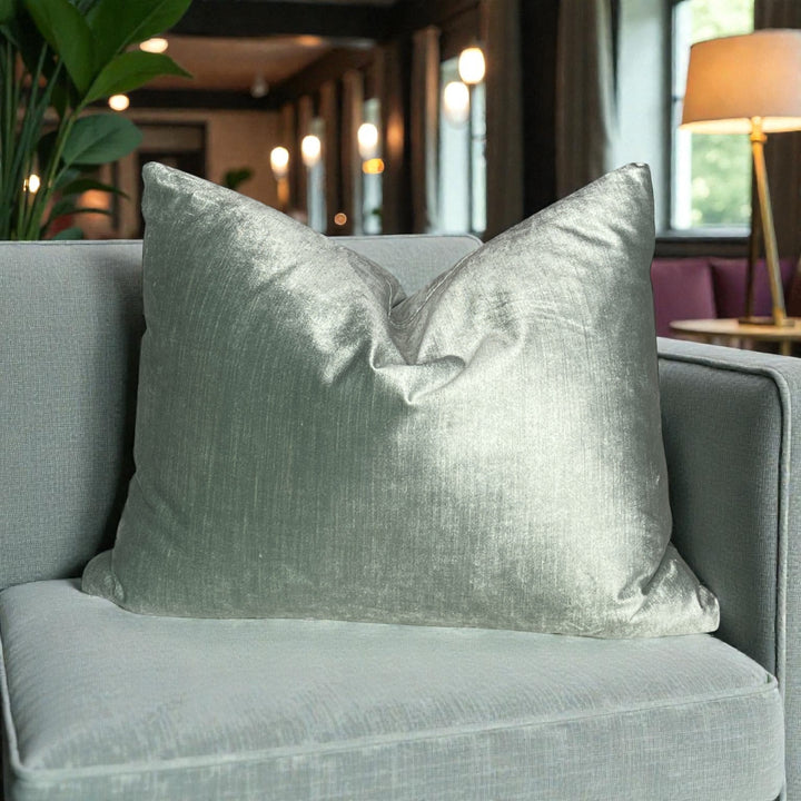 Solid Velvet Lumbar Pillow