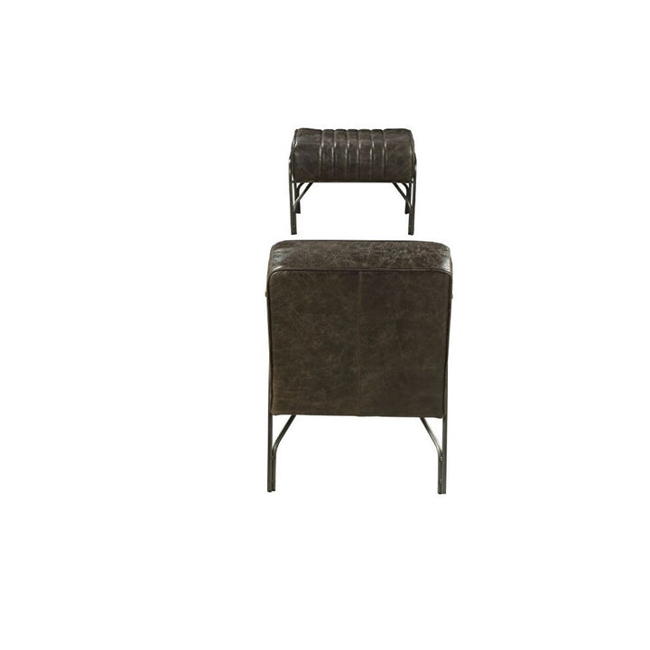 Sarahi Accent Chair & Ottoman Set in Espresso Leather