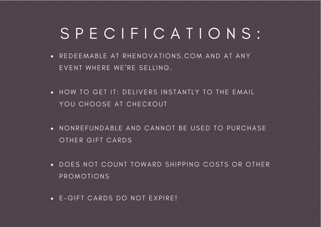 Rhen.Ovations E-Gift Card