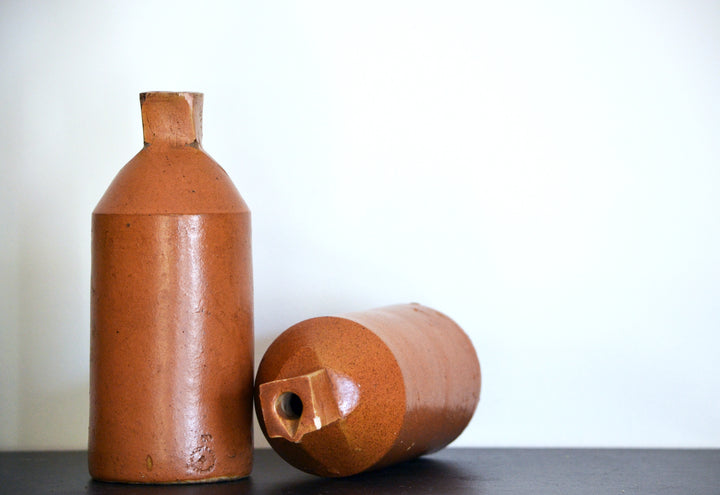 Vintage Stoneware Ink Bottle Set of 2