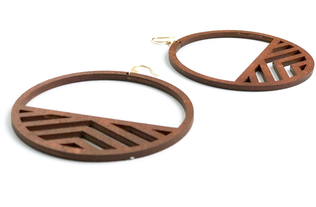 Wood R.O. Hoop Earrings - Large