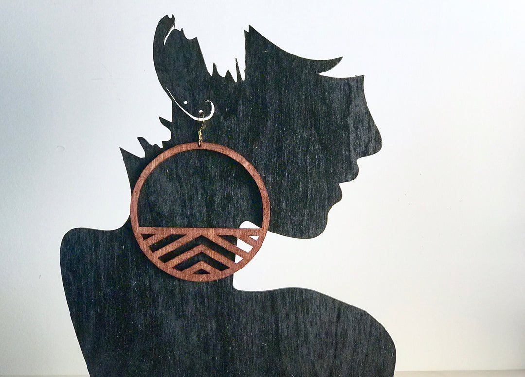 Wood R.O. Hoop Earrings - Large